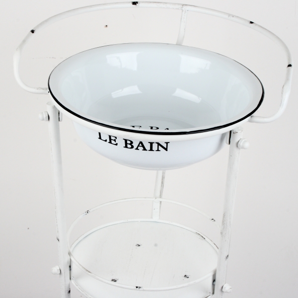 Retro kúpeľňový stojan na umývadlo guľatý 40x37x81cm