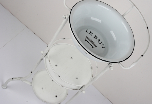 Retro kúpeľňový stojan na umývadlo guľatý 40x37x81cm