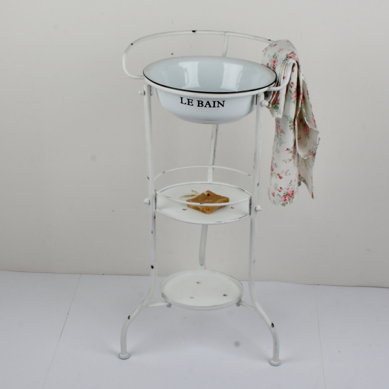 Retro kúpeľňový stojan na umývadlo guľatý 40x37x81cm