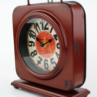 Retro kovový budík 18x18cm