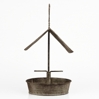 Retro krmítko pre vtáčiky s tanierikom 