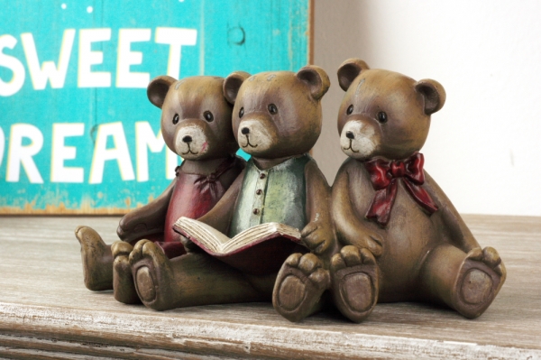 Retro medvedíky s knihou 20cm