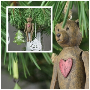 Retro medvídek na pověšení 10cm