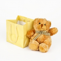 Retro medvedík svetlo hnedý 13,5cm