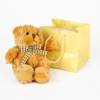 Retro medvedík svetlo hnedý 13,5cm