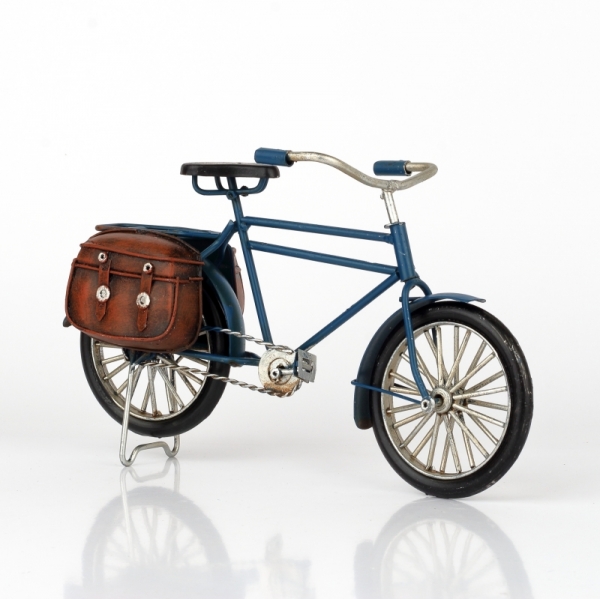 Retro model bicykel kov 23cm modrý