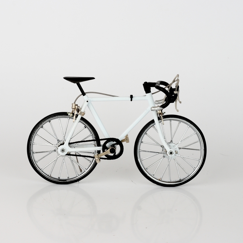 Retro model bicykel biele 22x14cm