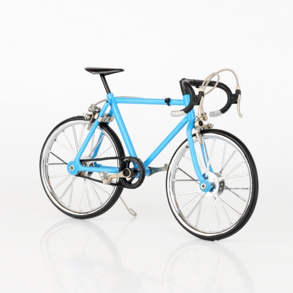 Retro model jazdného bicykelu modrý 13x23cm