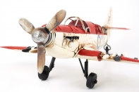 Retro model lietadlo červeno-biele 40cm