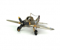 Retro model lietadlo strieborné 18cm 