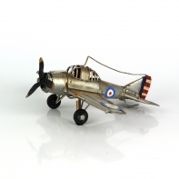 Retro model lietadlo strieborné 18cm 
