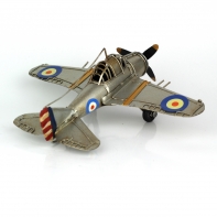 Retro model lietadlo strieborné 18cm 