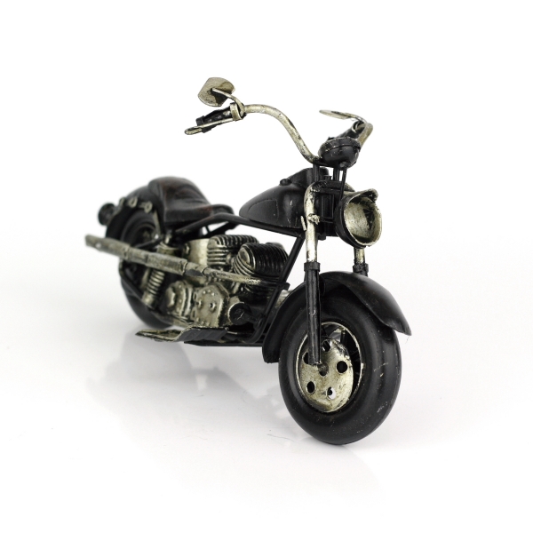 Retro model motorka čierna 19cm