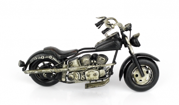 Retro model motorka čierna 19cm