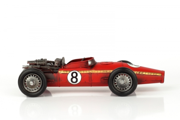 Retro model pretekárske auto plech 28cm