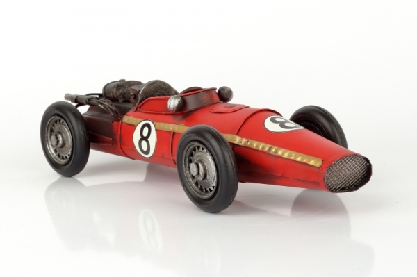 Retro model pretekárske auto plech 28cm