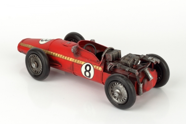 Retro model pretekárske auto plech 28cm