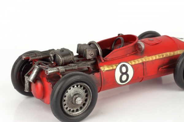 Retro model pretekárske auto plech 28cm