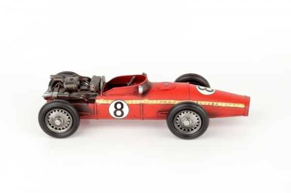 Retro model pretekárske auto plech 28cm