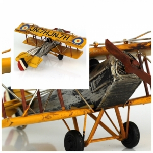 Retro model žlté lietadlo 18cm