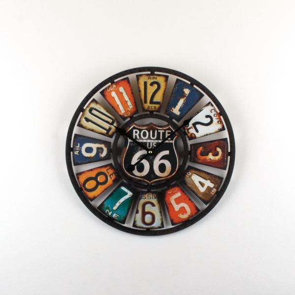 Retro nástenné hodiny Route 66 40cm