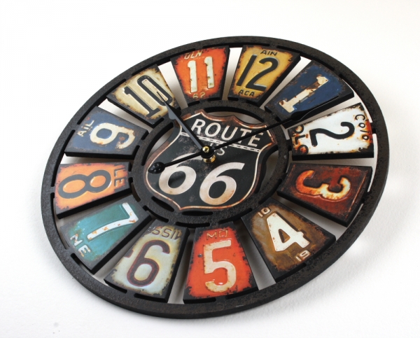 Retro nástenné hodiny Route 66 40cm