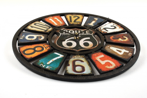 Retro nástenné hodiny Route 66 40cm