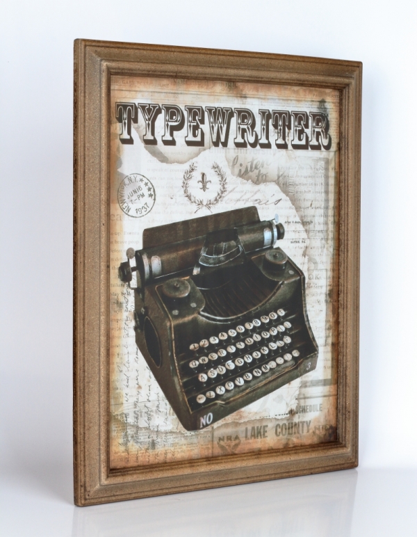 Retro obraz písací stroj Typewriter 47x38cm