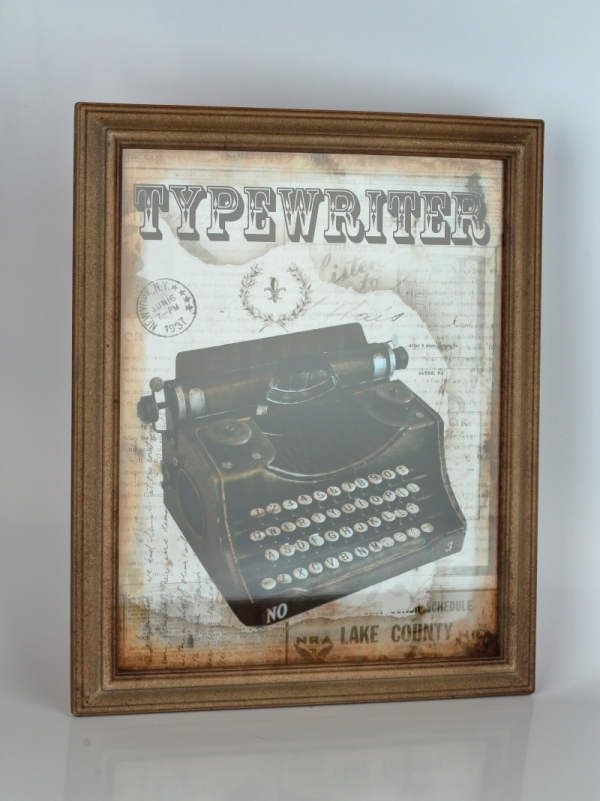 Retro obraz písací stroj Typewriter 47x38cm