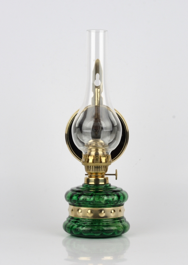 Retro petrolejka so zrkadlom zelená 30cm