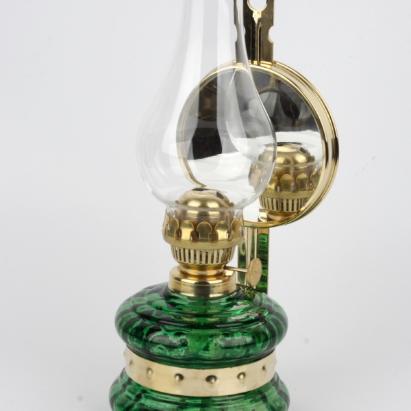 Retro petrolejka so zrkadlom zelená 30cm