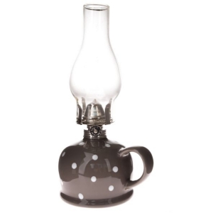 Retro petrolejová lampa šedá 16,5cm