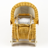 Retro prútený kočík pre bábiky 42cm