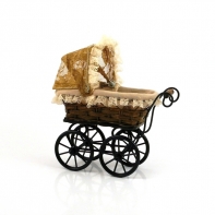 Retro prútený kočík 