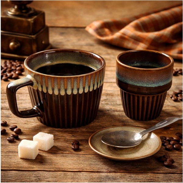 Retro šálky na kávu 2 kusy 70.-80. roky