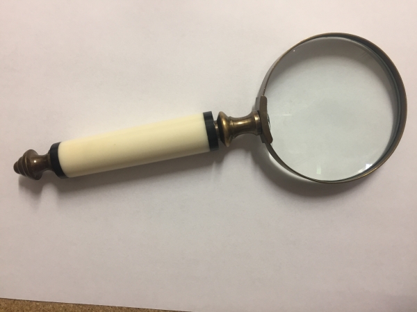 Retro set na listy - lupa a nožík 22,5cm - poškození