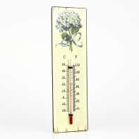 Retro teplomer nástenný hortenzie 9x25cm