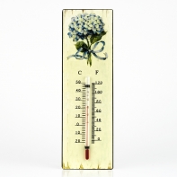 Retro teplomer nástenný hortenzie 9x25cm
