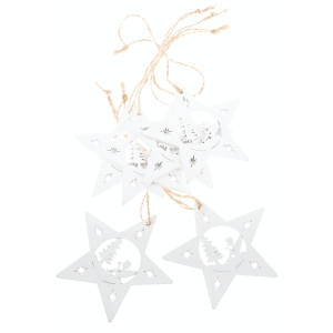 Retro vianočné ozdoby hviezda sada 6ks