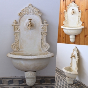 Retro záhradné umývadlo / výlevka smotanové matné 75x44cm