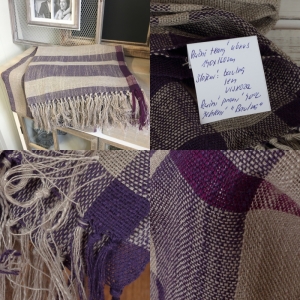 Režný ručne tkaný obrus fialový 140x160cm