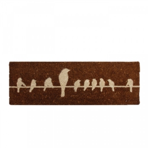 Rohožka vtáky na drôtu tmavá 75x25cm