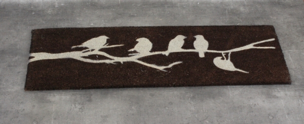 Rohožka vtáky na drôtu tmavá XL 120x40cm