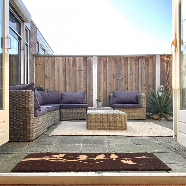 Rohožka vtáky na drôtu tmavá XL 120x40cm