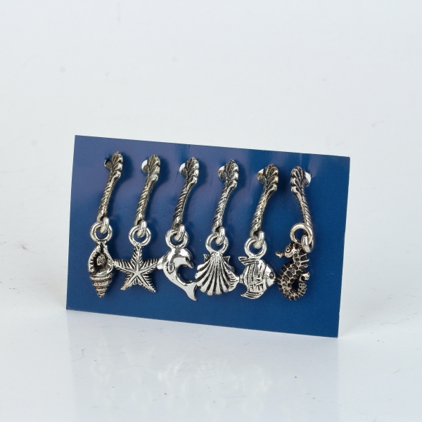 Rozlišovače na poháre ovocie súprava 6 kusov - závesné kovové