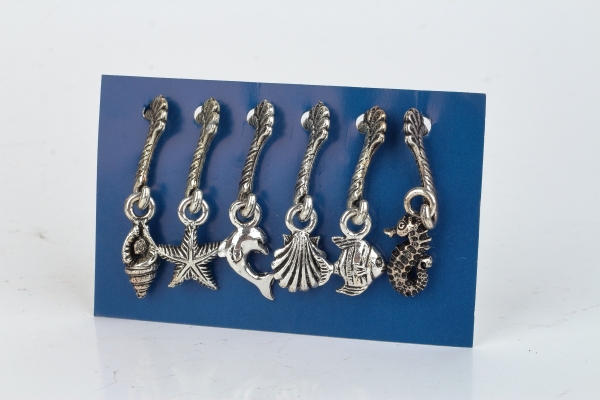 Rozlišovače na poháre ovocie súprava 6 kusov - závesné kovové