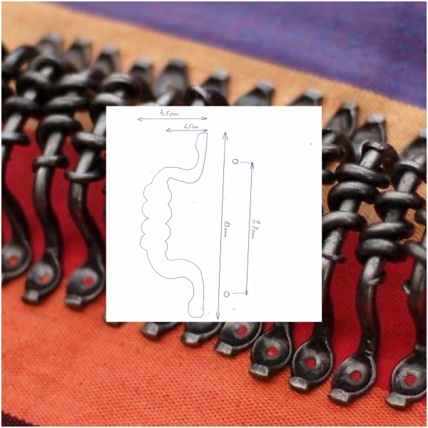 Ručne kované madlo na nábytok 8 cm