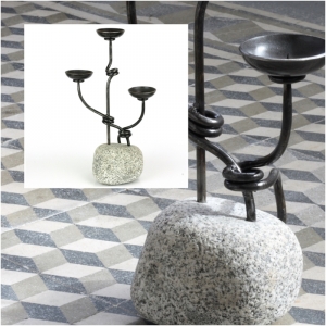 Ručne kovaný svietnik na tri sviečky 25cm