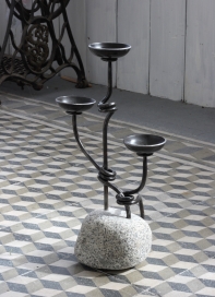 Ručne kovaný svietnik na tri sviečky 25cm