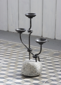 Ručne kovaný svietnik na tri sviečky 25cm